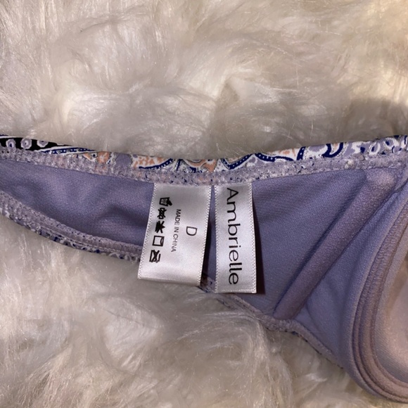 NWOT Ambrielle Purple And Silver Crossover Swim Bikini Top Size D (s16) - Picture 4 of 5
